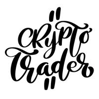 Crypto handelaar Handgeschreven kalligrafie tekstlogo vector