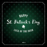 Saint Patrick&#39;s Day Retro achtergrond met belettering en klaver. vector