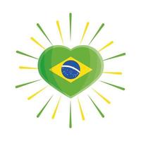 Braziliaanse vlag in hart vector