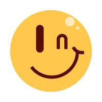 emoticon knipoog en glimlach vector
