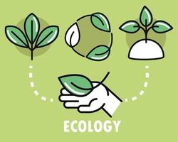 ecologie en milieupictogrammen vector