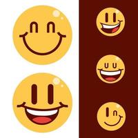 set glimlach-emoticons vector