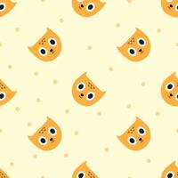 kawaii schattig oranje kat naadloos patroon, tekenfilm dier achtergrond, vector illustratie