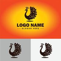 Pauw logo luxe stijl icoon bedrijf merk bedrijf Pauw logo sjabloon bewerkbare vector