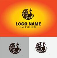Pauw logo luxe stijl icoon bedrijf merk bedrijf Pauw logo sjabloon bewerkbare vector