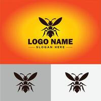 mier logo insecten icoon bedrijf merk bedrijf mier logo sjabloon bewerkbare vector