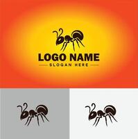 mier logo insecten icoon bedrijf merk bedrijf mier logo sjabloon bewerkbare vector