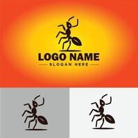 mier logo insecten icoon bedrijf merk bedrijf mier logo sjabloon bewerkbare vector