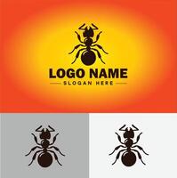 mier logo insecten icoon bedrijf merk bedrijf mier logo sjabloon bewerkbare vector