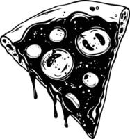 ai gegenereerd silhouet pizza plak zwart kleur enkel en alleen vector