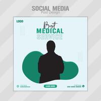het beste medisch onderhoud sociaal media post vector