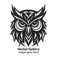 vector uil logo concept zwart en wit kleur hand- getrokken illustratie