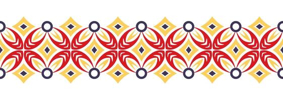 grens lijn naadloos achtergrond. decoratief ontwerp naadloos sier- mozaïek- grens patroon. islamitisch, Indisch, Arabisch motieven. abstract bloem vector
