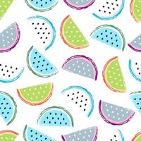 watermeloen naadloos patroon. fruit en BES naadloos watermeloen achtergrond. sappig schattig patroon. vector illustratie