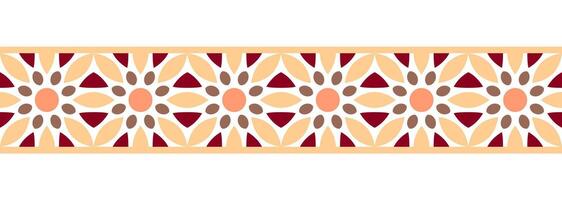 grens lijn naadloos achtergrond. decoratief ontwerp naadloos sier- mozaïek- grens patroon. islamitisch, Indisch, Arabisch motieven. abstract bloem vector