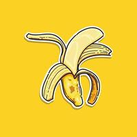 banaan pellen illustratie ontwerp vector in een geel achtergrond