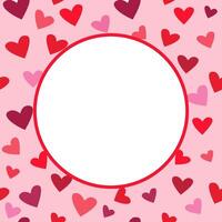 ronde kader met harten. rood en roze confetti in de vorm van harten het formulier een ronde kader. het is gebruikt net zo een ontwerp element voor Valentijnsdag dag. voorraad illustratie vector