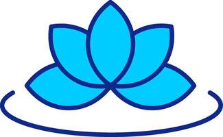 lotus blauw gevulde icoon vector