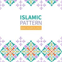 Islamitisch meetkundig patroon achtergrond. ontwerp banier voor Ramadan kareem met kopiëren ruimte. structuur voor groet, kleurrijk detail van mozaïek. Arabisch bouwkundig stijl. vector vlak illustratie.