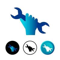 abstracte hand met moersleutel pictogram illustratie vector