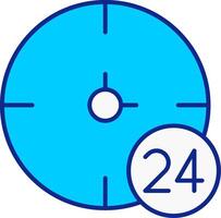 24 uren blauw gevulde icoon vector