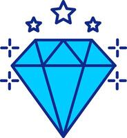 diamant blauw gevulde icoon vector