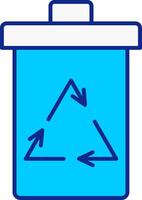 recycle bak blauw gevulde icoon vector