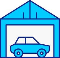 garage blauw gevulde icoon vector