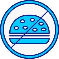 Nee voedsel blauw gevulde icoon vector