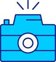 foto camera blauw gevulde icoon vector