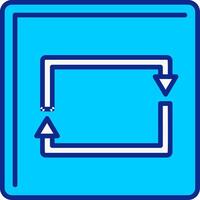 rechthoekig pijl blauw gevulde icoon vector