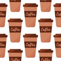 koffie kop cafe bruin heet patroon textiel vector