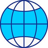 wereldwijd blauw gevulde icoon vector
