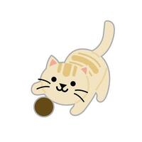 een tekenfilm kat schattig kawaii Aan een wit achtergrond vector