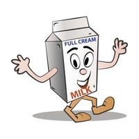 retro melk mascotte vector