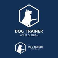 ontwerp logo ideeën opleiding honden vector sjabloon. logo geschikt voor hond trainer bedrijf, hond winkel, hond voedsel op te slaan