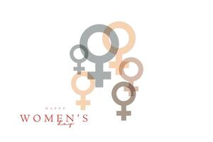 gelukkig Internationale vrouwen dag concept banier ontwerp, geschiedenis maand van Dames ansichtkaart. vector illustratie