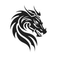 tribal tatoeëren van de draak hoofd silhouet ornament vlak stijl ontwerp vector illustratie