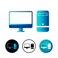 abstracte computer icon set vector