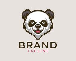 speels boos panda logo vector sjabloon grafisch ontwerp gemakkelijk en Doorzichtig, hoofd, gezicht, bewerkbare