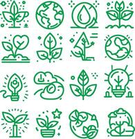 ecologie pictogrammen en natuur icoon vector