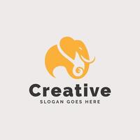 elegant olifant logo met stoutmoedig typografie en een creatief leuze tijdelijke aanduiding vector