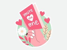 liefde Valentijn sticker illustratie vector