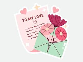 liefde Valentijn sticker illustratie vector