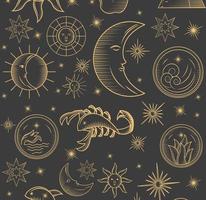 astrologie gouden tekens vector