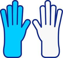 leer handschoenen blauw gevulde icoon vector