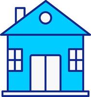huis blauw gevulde icoon vector