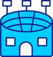 stadion blauw gevulde icoon vector