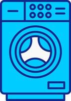 het wassen machine blauw gevulde icoon vector