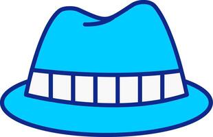 fedora hoed blauw gevulde icoon vector